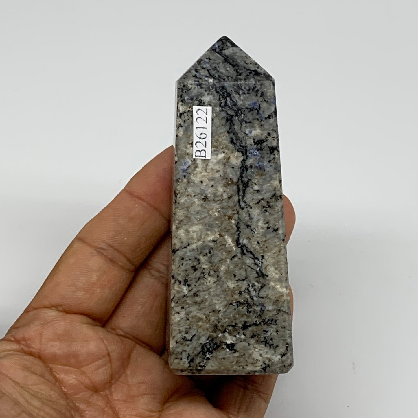 184.5g, 3.5"x1.4"x1.3", Sodakute Point Tower Obelisk Crystal @Pakistan, B26122