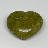226.9g,2.9"x3.3"x1.5", Green Opal Heart Polished Gemstone @Madagascar, B17682