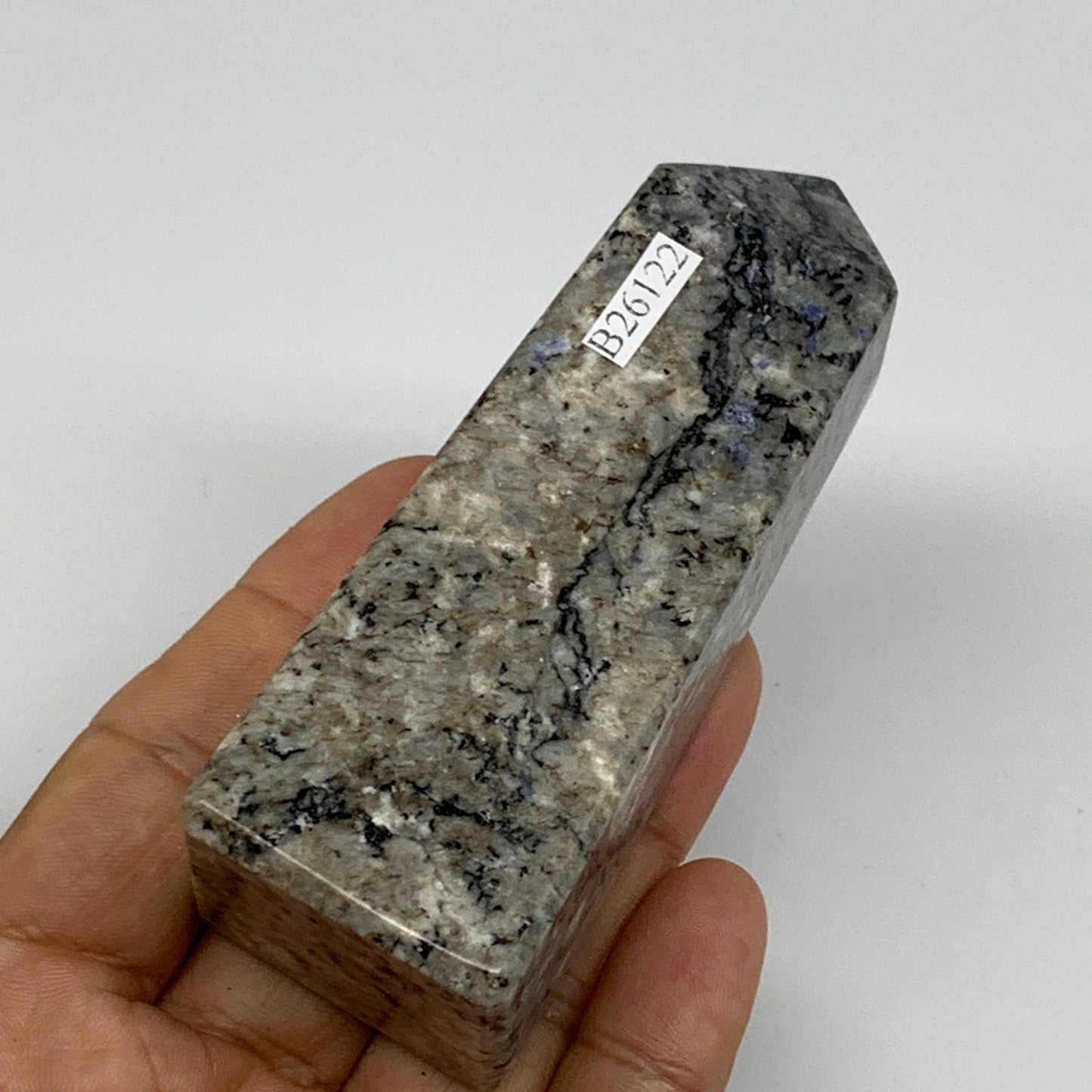 184.5g, 3.5"x1.4"x1.3", Sodakute Point Tower Obelisk Crystal @Pakistan, B26122