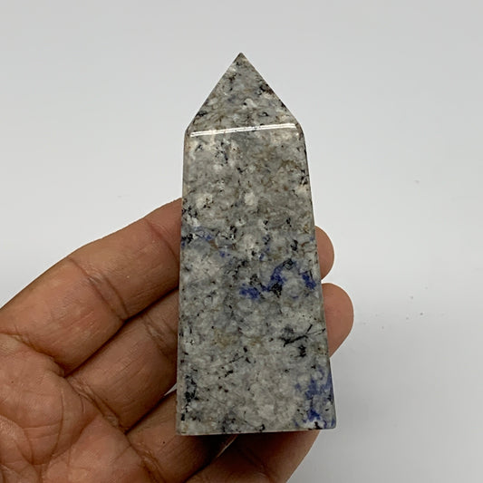 150.4g, 3.2"x1.3"x1.2", Sodalite Point Tower Obelisk Crystal @Pakistan, B26123