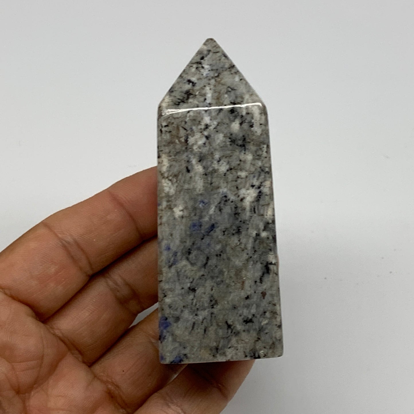 150.4g, 3.2"x1.3"x1.2", Sodalite Point Tower Obelisk Crystal @Pakistan, B26123