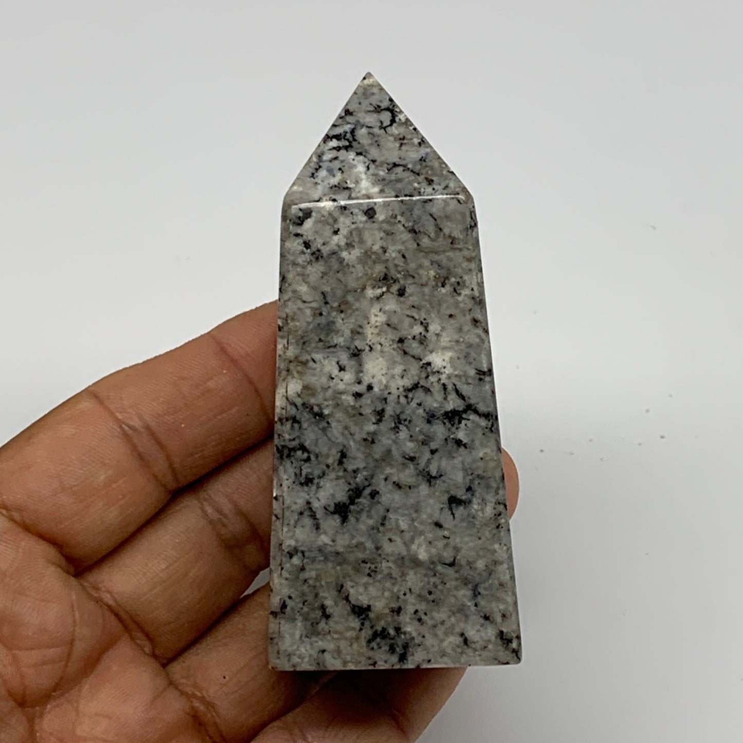150.4g, 3.2"x1.3"x1.2", Sodalite Point Tower Obelisk Crystal @Pakistan, B26123