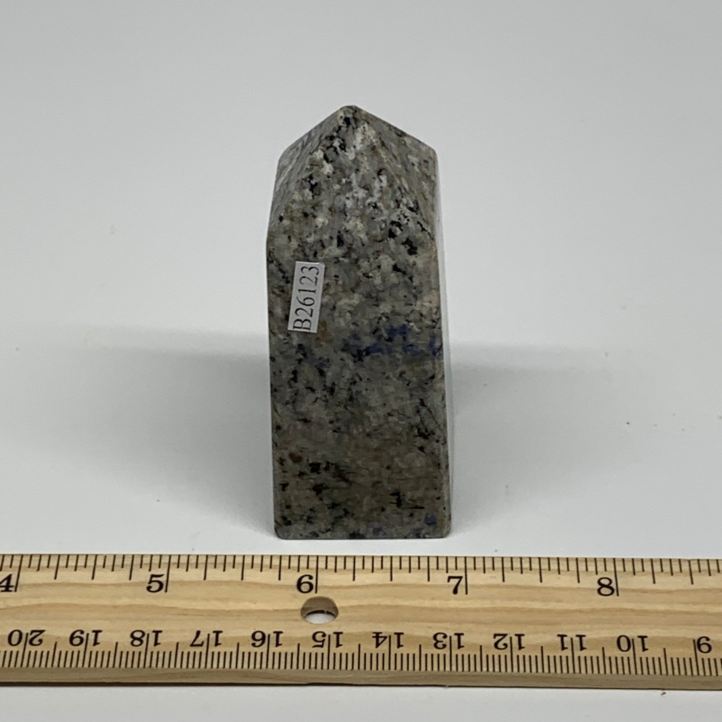 150.4g, 3.2"x1.3"x1.2", Sodalite Point Tower Obelisk Crystal @Pakistan, B26123