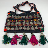 498g,10"x7"Turkmen Handbag Purse Crossbody Handmade Silk Coin @Afghanistan,P142
