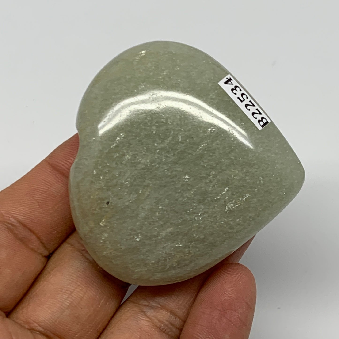 83.5g,2.1"x2"x0.8" Natural Green Aventurine Heart Crystal Stone @India, B22534