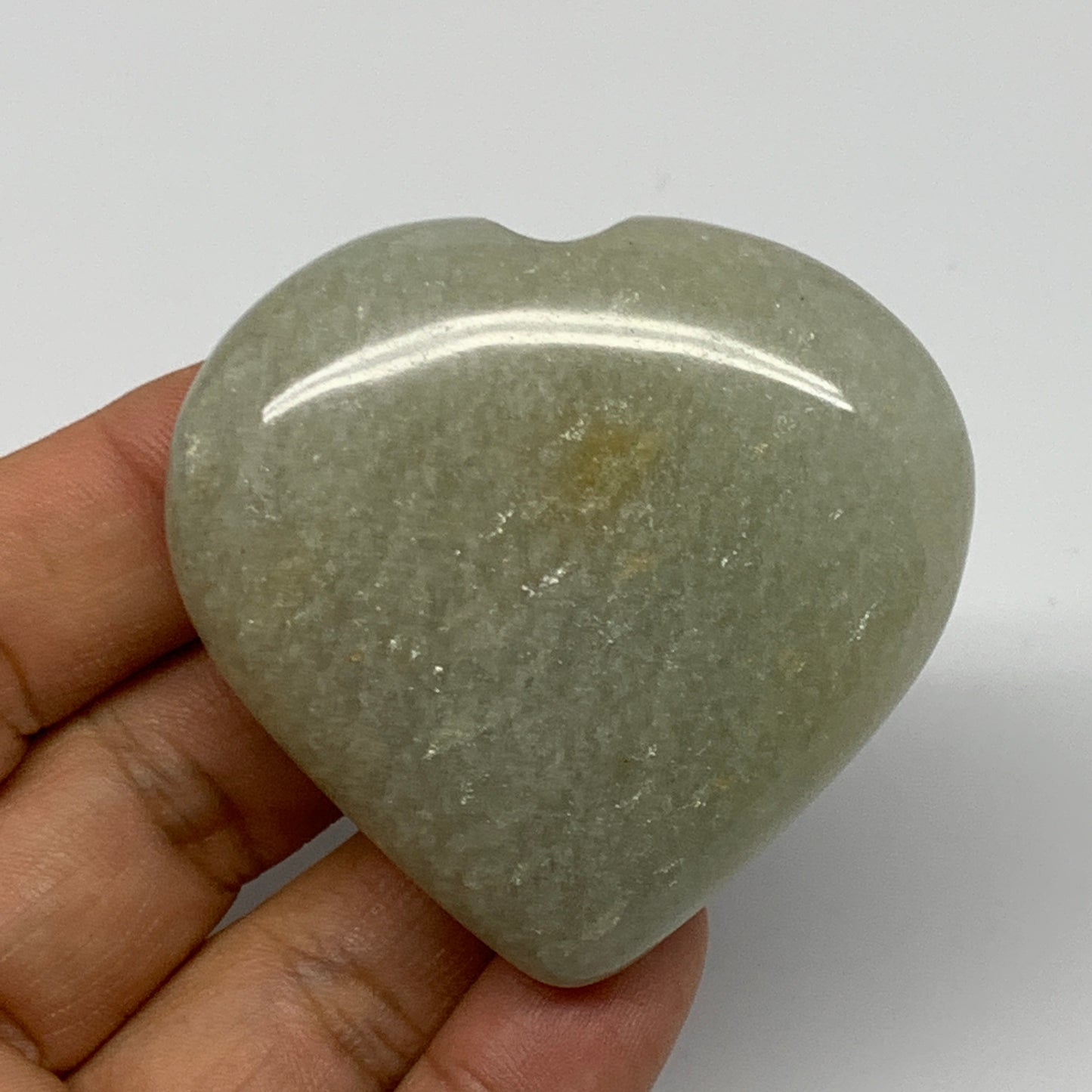 83.5g,2.1"x2"x0.8" Natural Green Aventurine Heart Crystal Stone @India, B22534