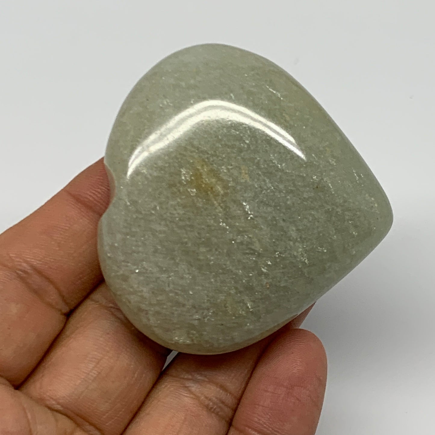 83.5g,2.1"x2"x0.8" Natural Green Aventurine Heart Crystal Stone @India, B22534