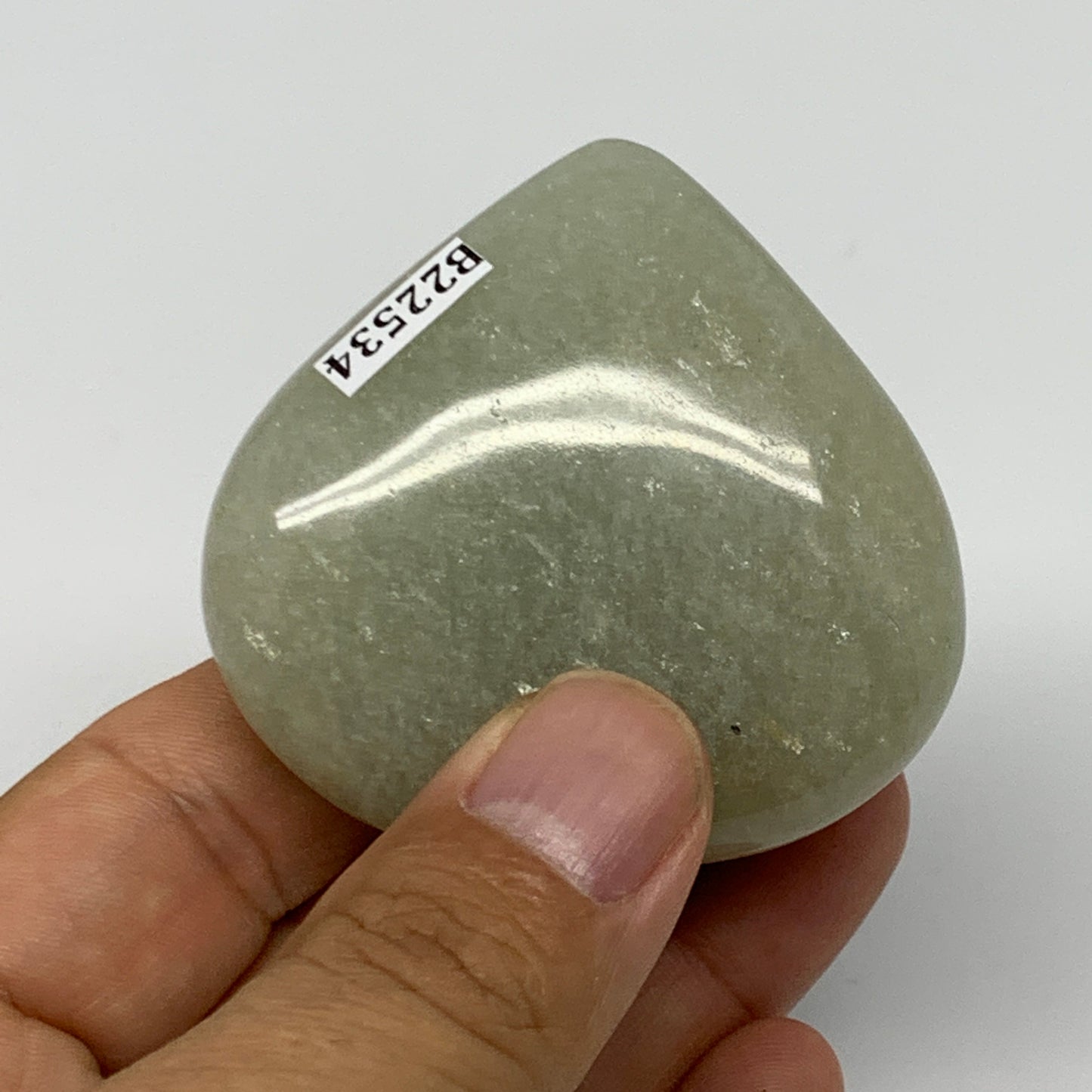 83.5g,2.1"x2"x0.8" Natural Green Aventurine Heart Crystal Stone @India, B22534