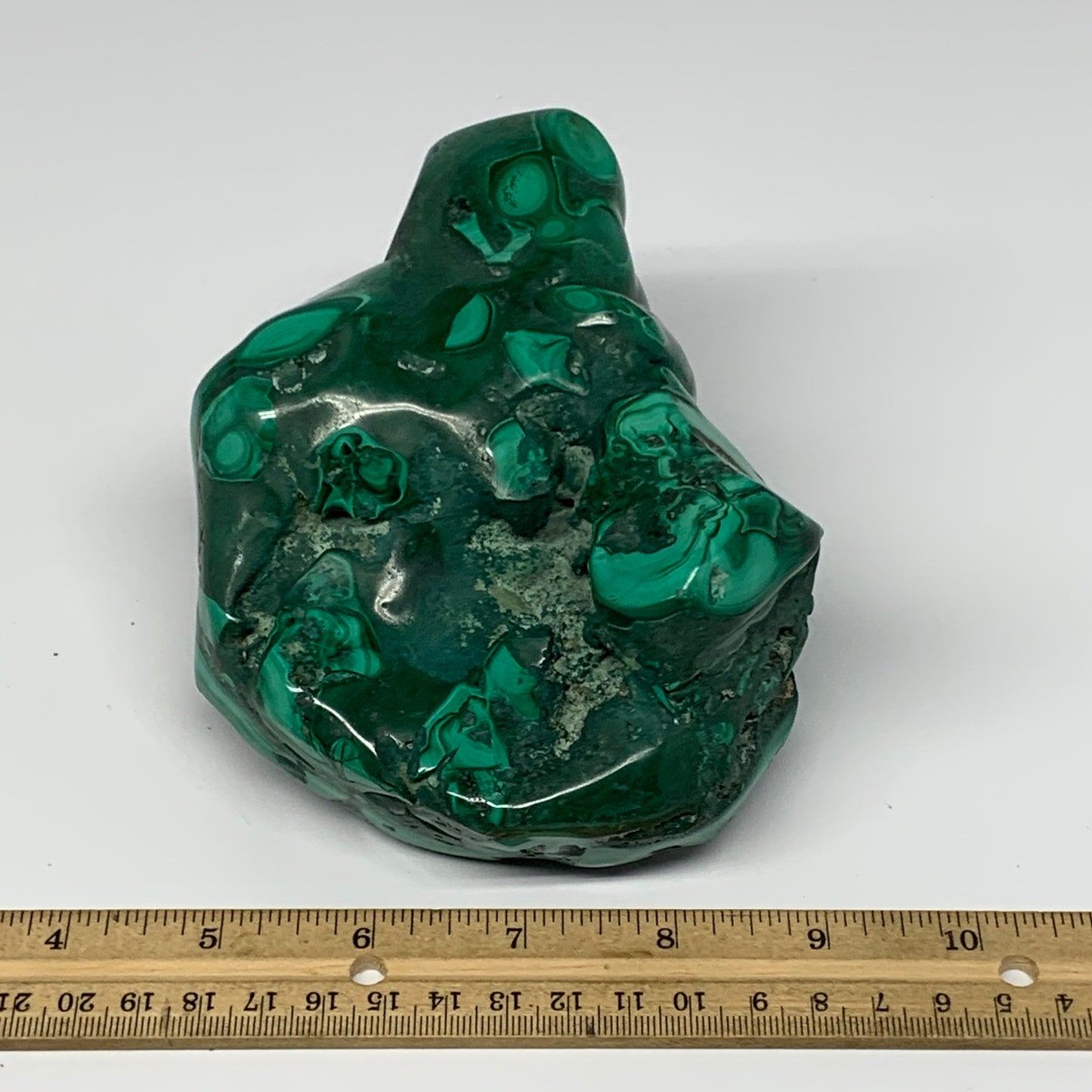 1435g, 5.5"x4.5"x3.4" Natural Malachite Freeform Polished @Congo, B18451