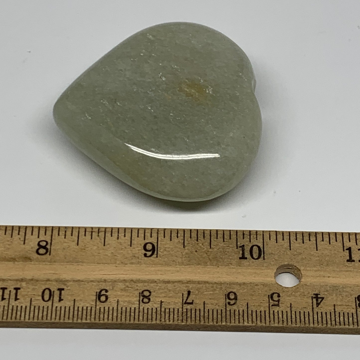 83.5g,2.1"x2"x0.8" Natural Green Aventurine Heart Crystal Stone @India, B22534