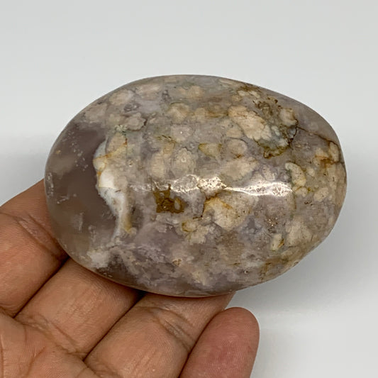 132.4g,2.6"x2"x1.2", Flower Agate Palm-Stone Crystal Reiki @Madagascar,B16129