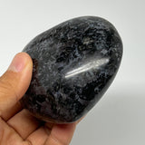 345.2g,2.8"x3.3"x1.5" Indigo Gabro Merlinite Heart Gemstone @Madagascar,B19899