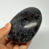 345.2g,2.8"x3.3"x1.5" Indigo Gabro Merlinite Heart Gemstone @Madagascar,B19899