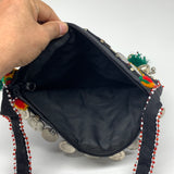 460g,9.5"x6.5"Turkmen Handbag Purse Crossbody Handmade Silk Coin @Afghanistan,P1