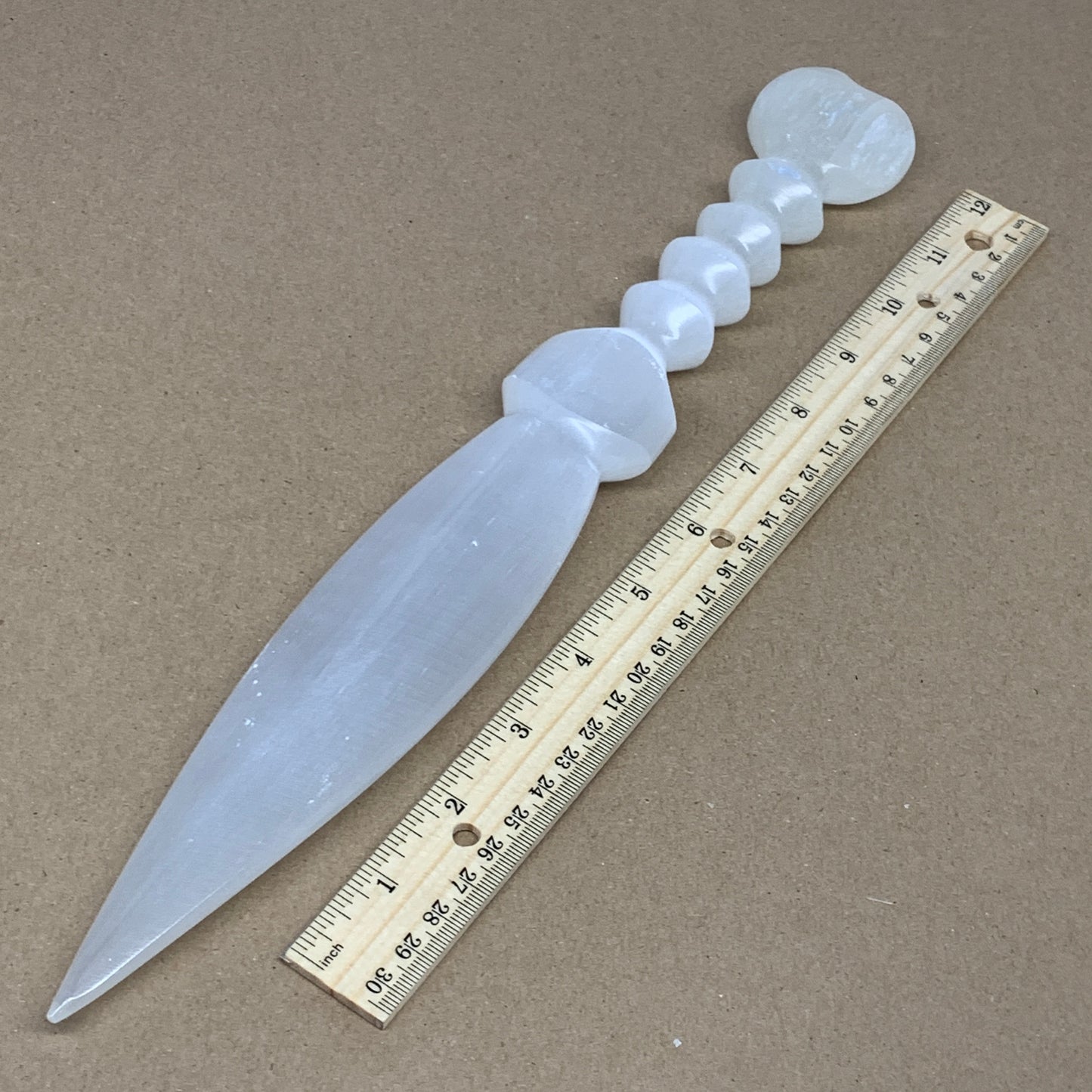 387g,14"x1.8"x0.9"Natural Selenite Crystal Knife (Satin Spar) @Morocco,B24068