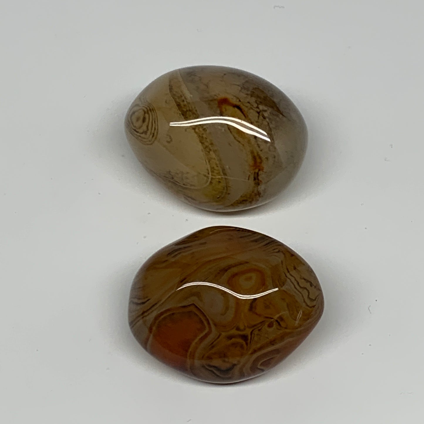 161.1g,1.9"-2", 2pcs, Sardonyx Palm-Stone Gem Crystal Polished Reiki, B26480