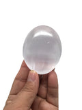 1pc,2.5"-2.8" White Selenite Palmstone Oval Healing Crystal Reiki Morocco,SLM07