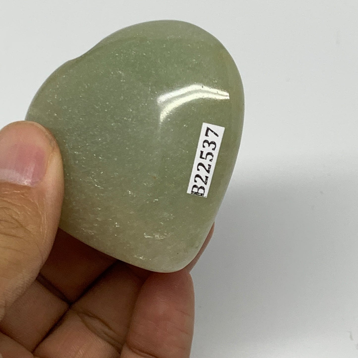 73g,2"x2.1`"x0.7" Natural Green Aventurine Heart Crystal Stone @India, B22537