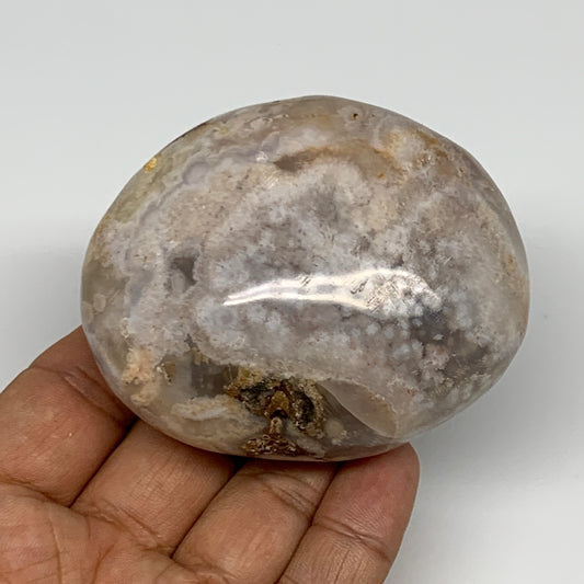 214g,2.9"x2.4"x1.5", Flower Agate Palm-Stone Crystal Reiki @Madagascar,B16132