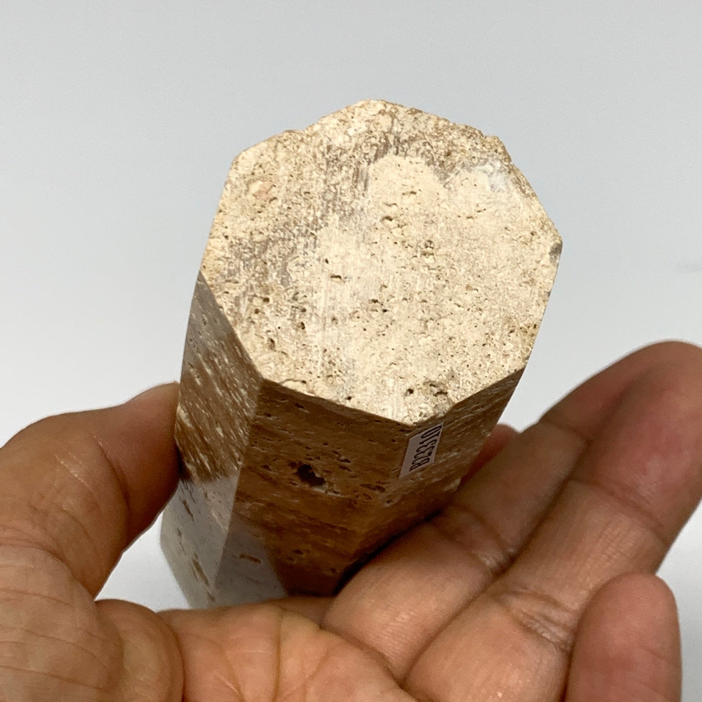 350.3g, 5.6"x1.5" Natural Chocolate Calcite Tower Point Obelisk Crystal, B23310