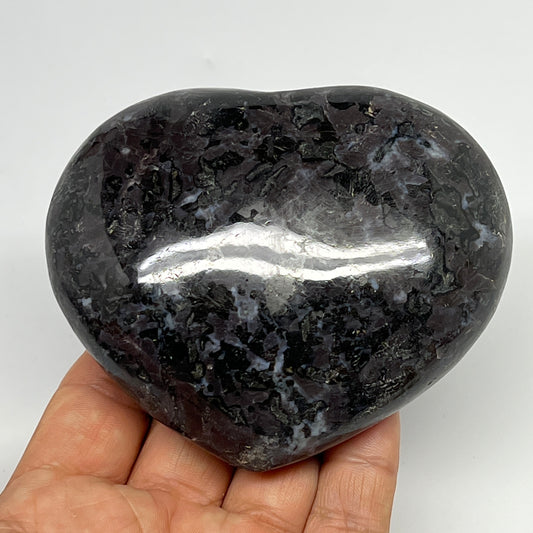 367.6g,3"x3.6"x1.3" Indigo Gabro Merlinite Heart Gemstone @Madagascar,B19903