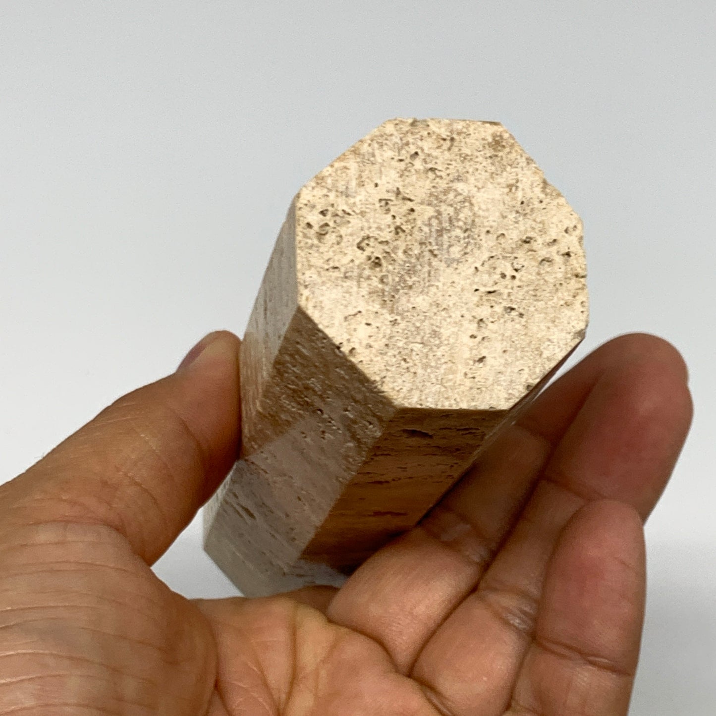 291.8g, 5.6"x1.5" Natural Chocolate Calcite Tower Point Obelisk Crystal, B23311