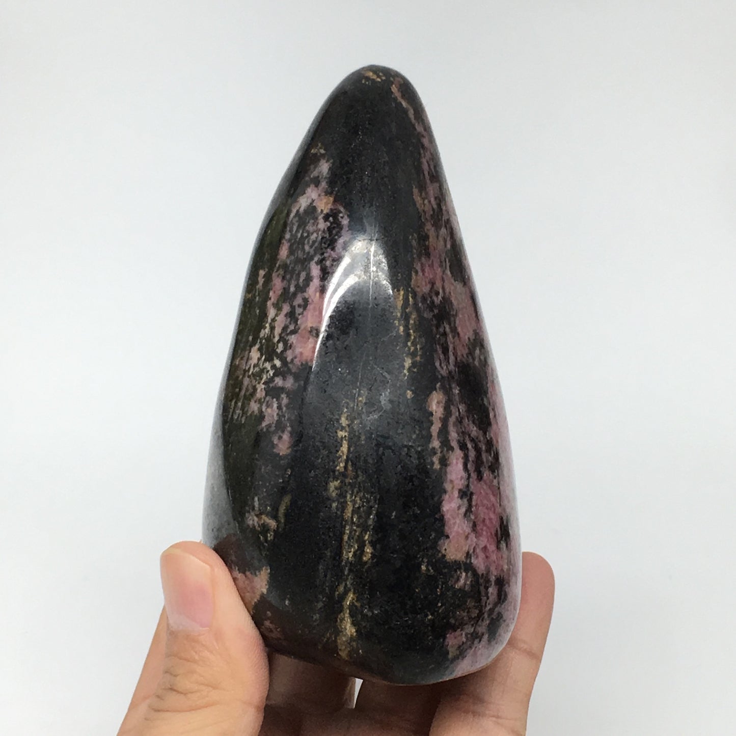 668g, 4.3"x2.5"x2.3" Natural Rhodonite Freeform Polished Gemstones, B1037