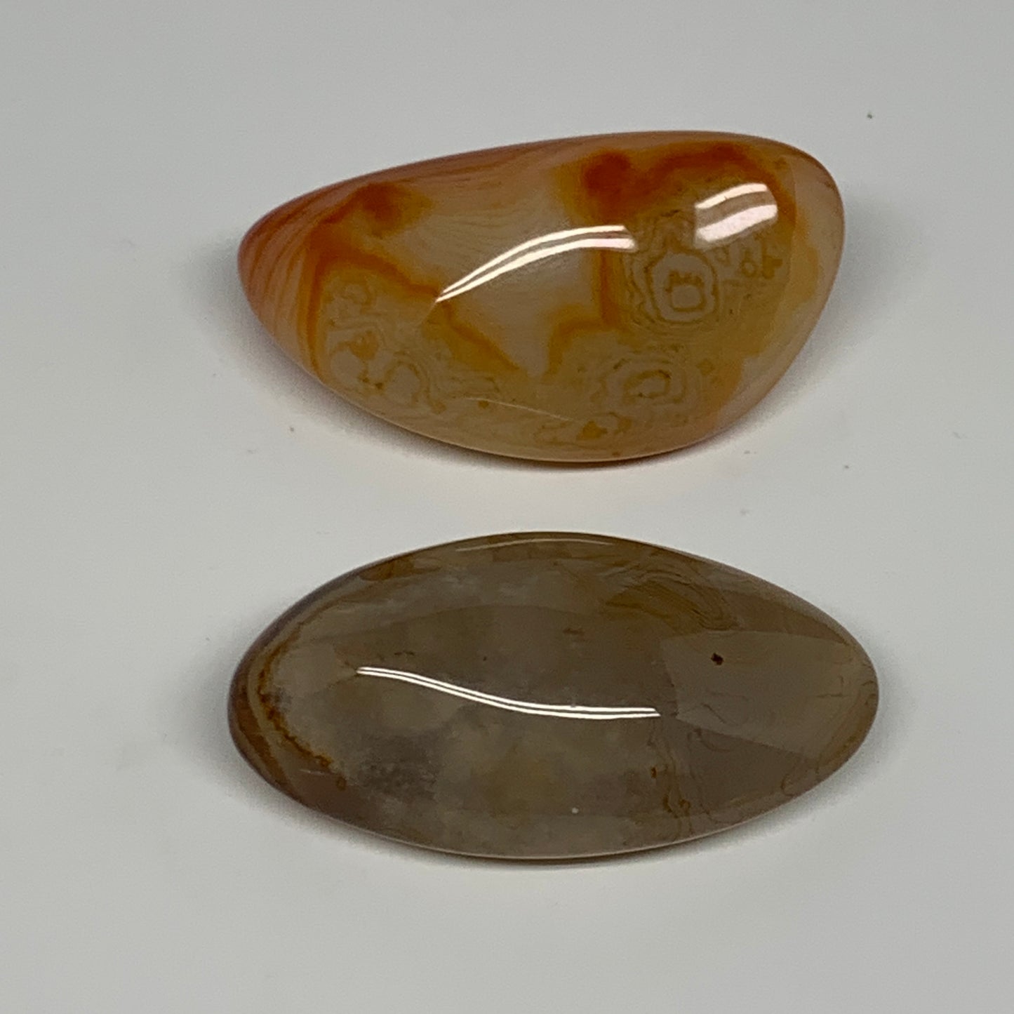 120.1g,2.5"-2.6", 2pcs, Sardonyx Palm-Stone Gem Crystal Polished Reiki, B26483