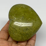 179.1g,2.6"x3"x1.3", Green Opal Heart Polished Gemstone @Madagascar, B17691
