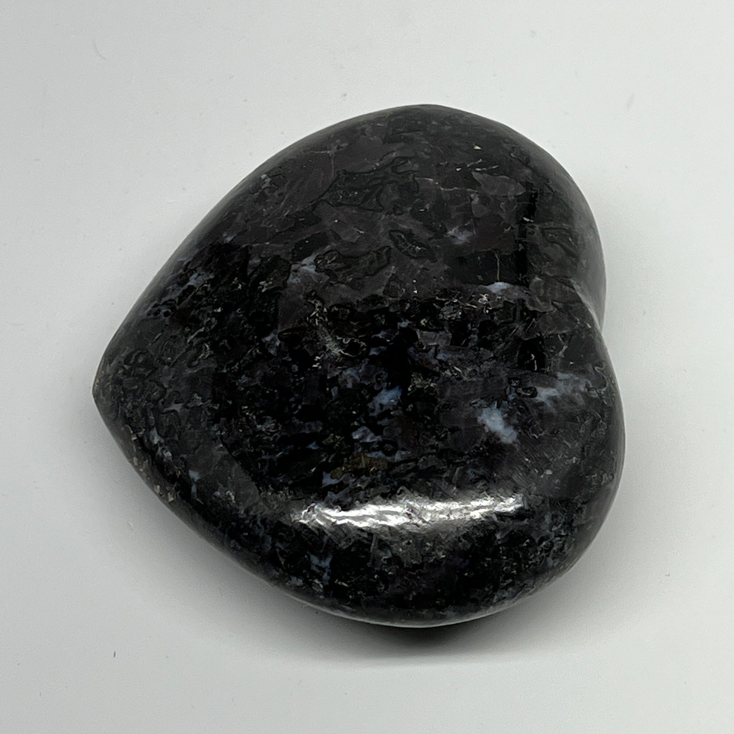 367.6g,3"x3.6"x1.3" Indigo Gabro Merlinite Heart Gemstone @Madagascar,B19903