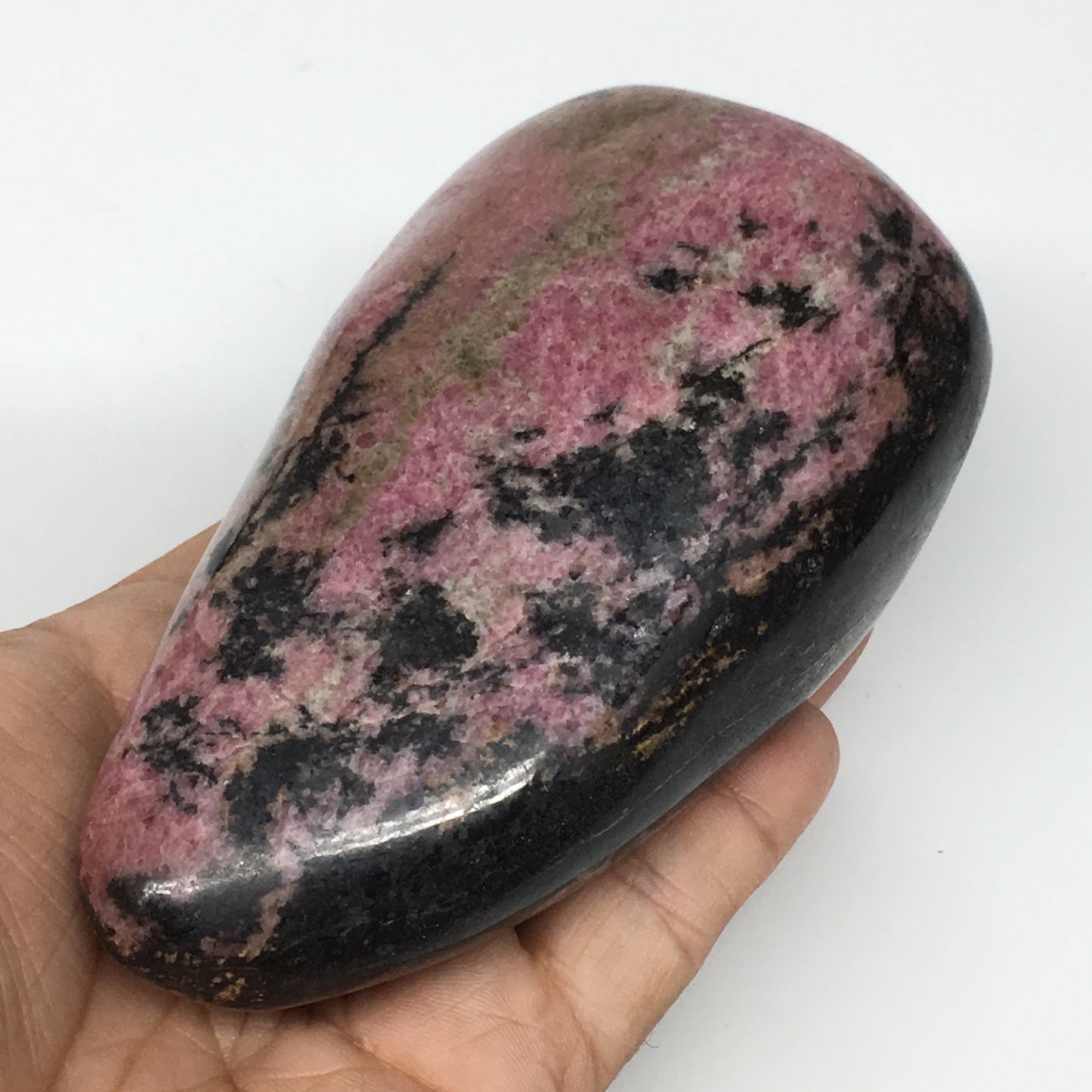 668g, 4.3"x2.5"x2.3" Natural Rhodonite Freeform Polished Gemstones, B1037