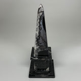 1294g, 9.75" x 3.6" Black Fossils Orthoceras Tower Marble @Morocco, B8706