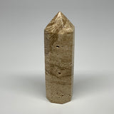 333.4g, 5.2"x1.5" Natural Chocolate Calcite Tower Point Obelisk Crystal, B23312