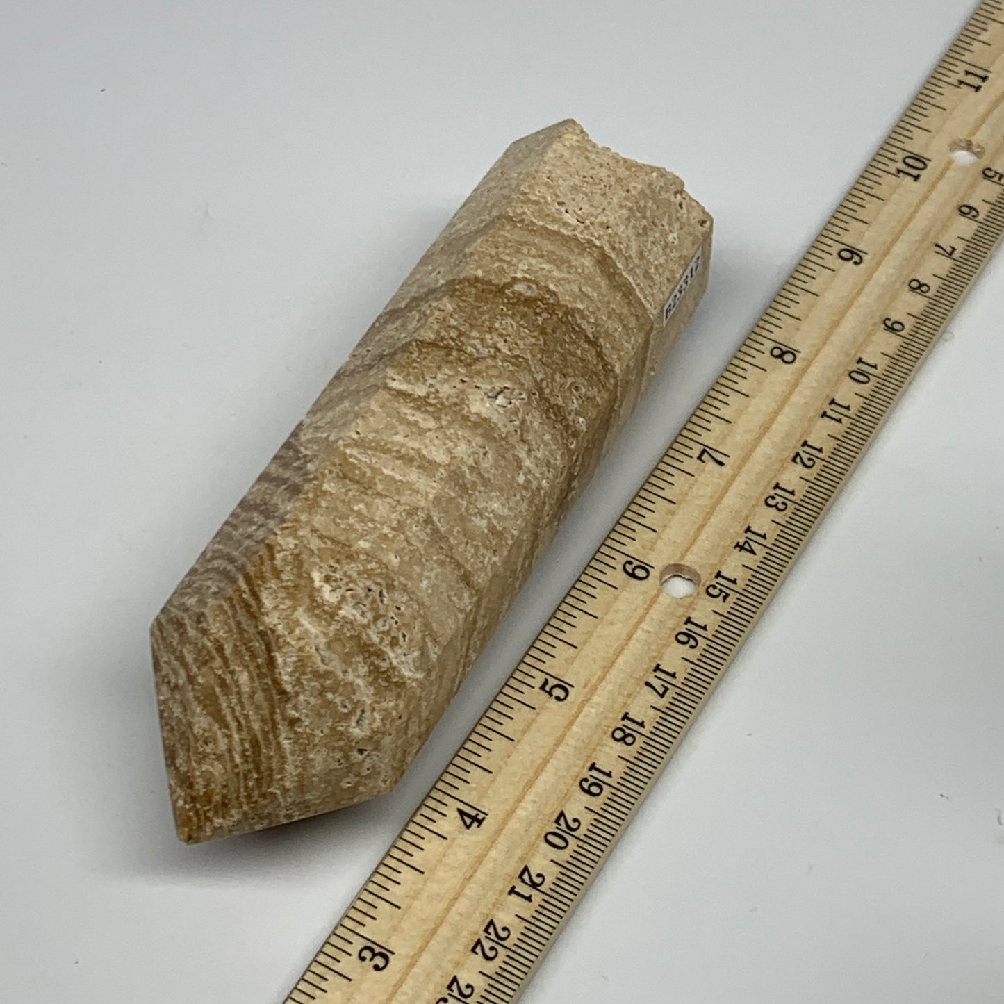 333.4g, 5.2"x1.5" Natural Chocolate Calcite Tower Point Obelisk Crystal, B23312