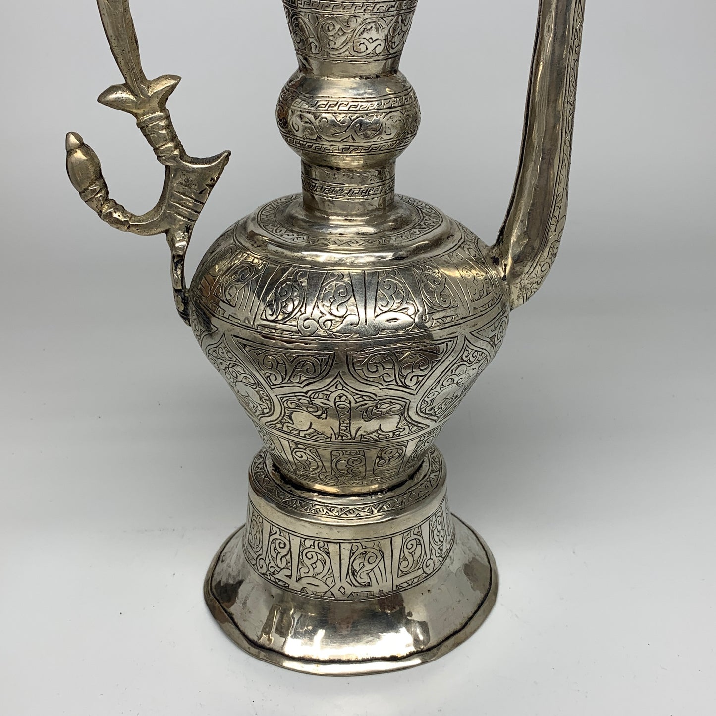 1096g,14.5"x6.5" Handmade Antique Pitcher Ewer Brass/Copper @Afghanistan, P152