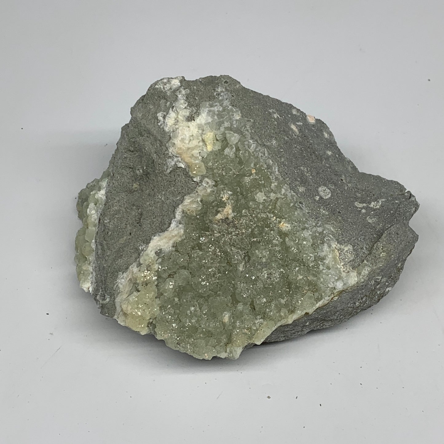 806g,5.5"x4"x2.6",Natural Green Prehnite Custer Mineral Specimen @Morocco, B1126