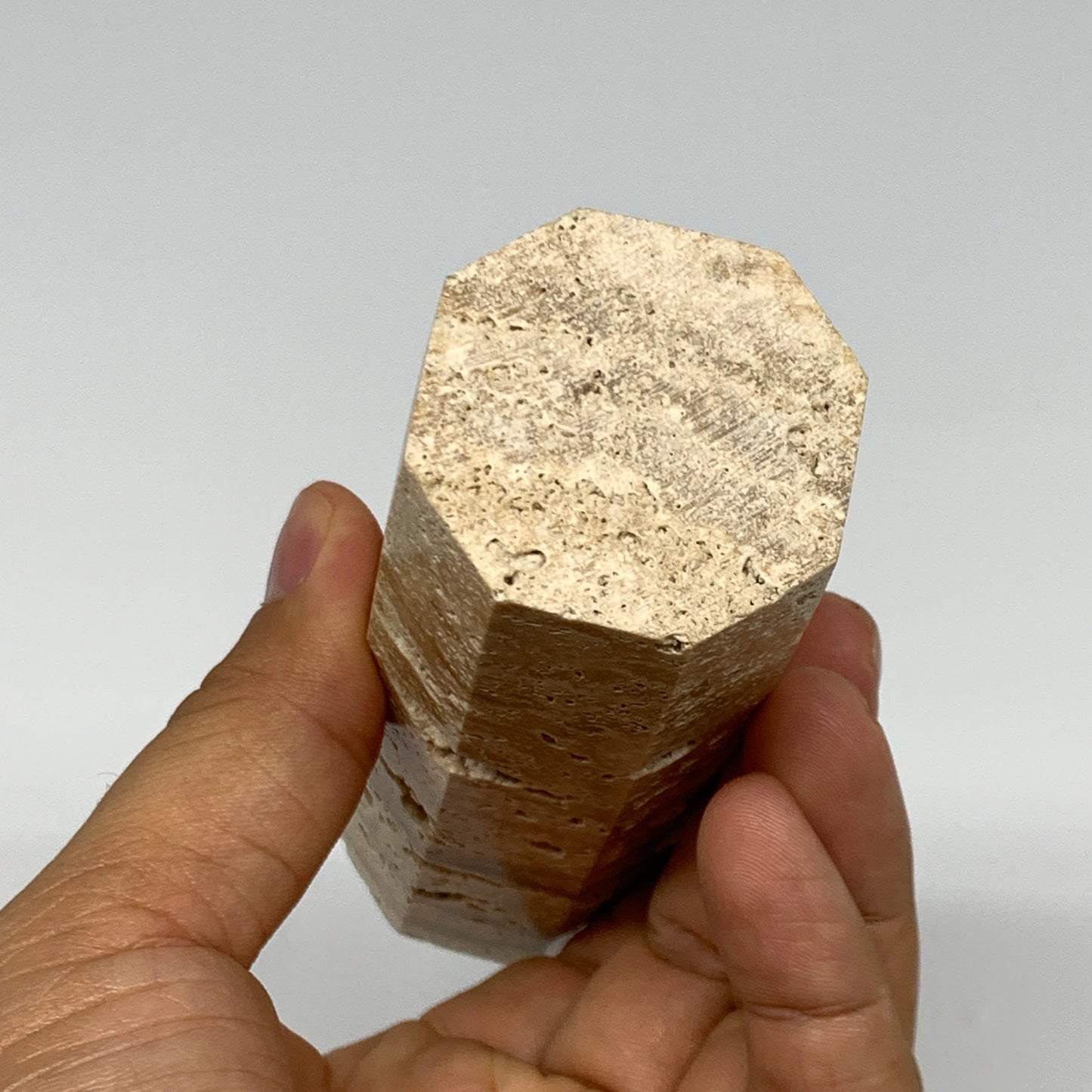 315.6g, 5.3"x1.5" Natural Chocolate Calcite Tower Point Obelisk Crystal, B23314