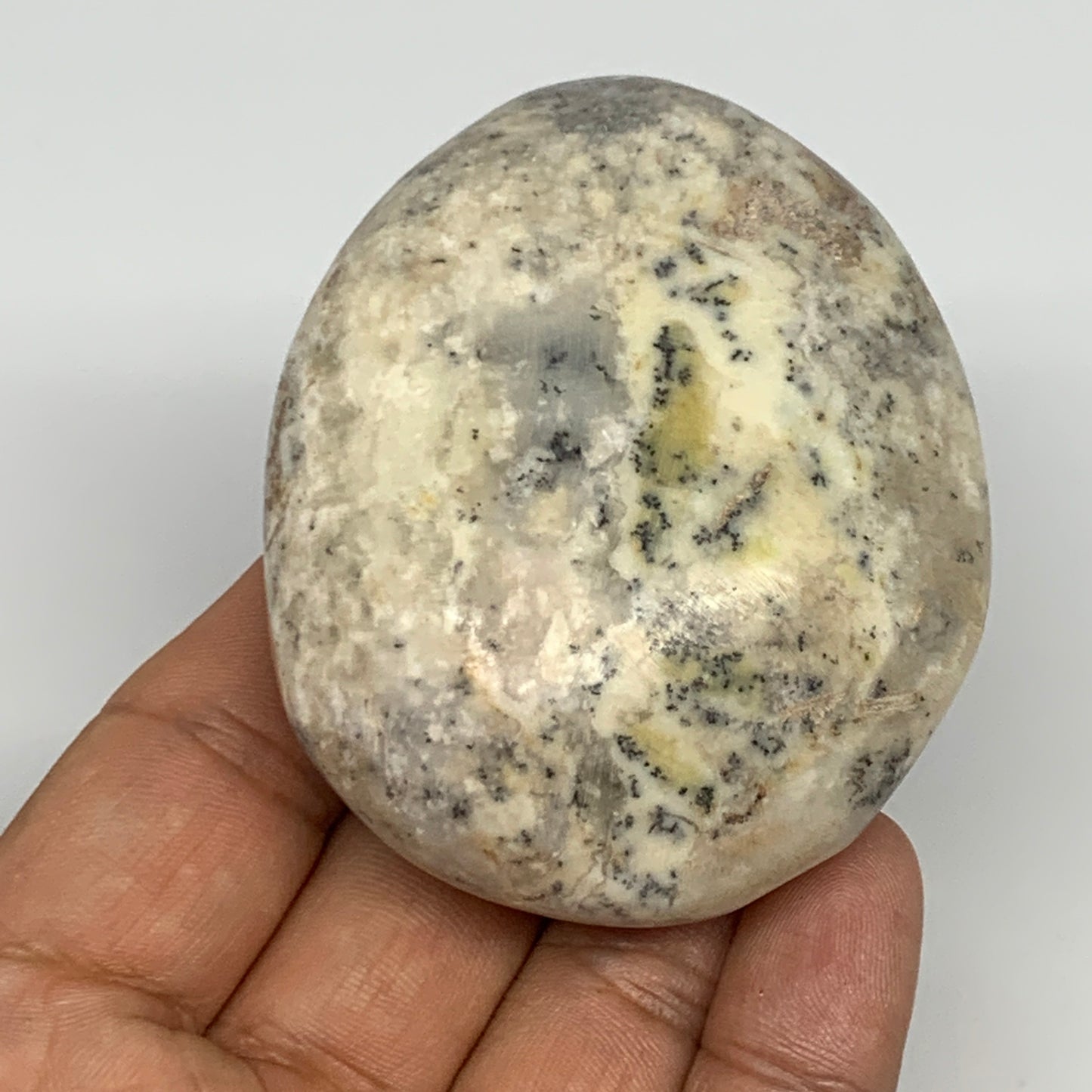 139.4g, 2.7"x2.2"x1.2" Dendrite Fern Agate Palm-Stone Reiki Energy Crystal Reiki