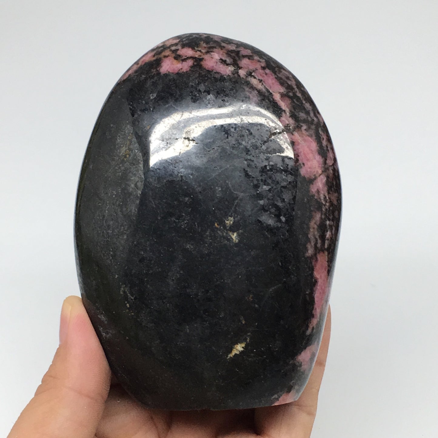 686g, 4.1"x3"x1.8" Natural Rhodonite Freeform Polished Gemstones, B1040