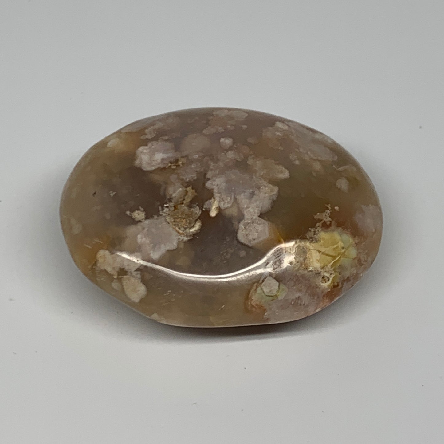 118.2g,2.6"x2.1"x1.1", Flower Agate Palm-Stone Crystal Reiki @Madagascar,B16136