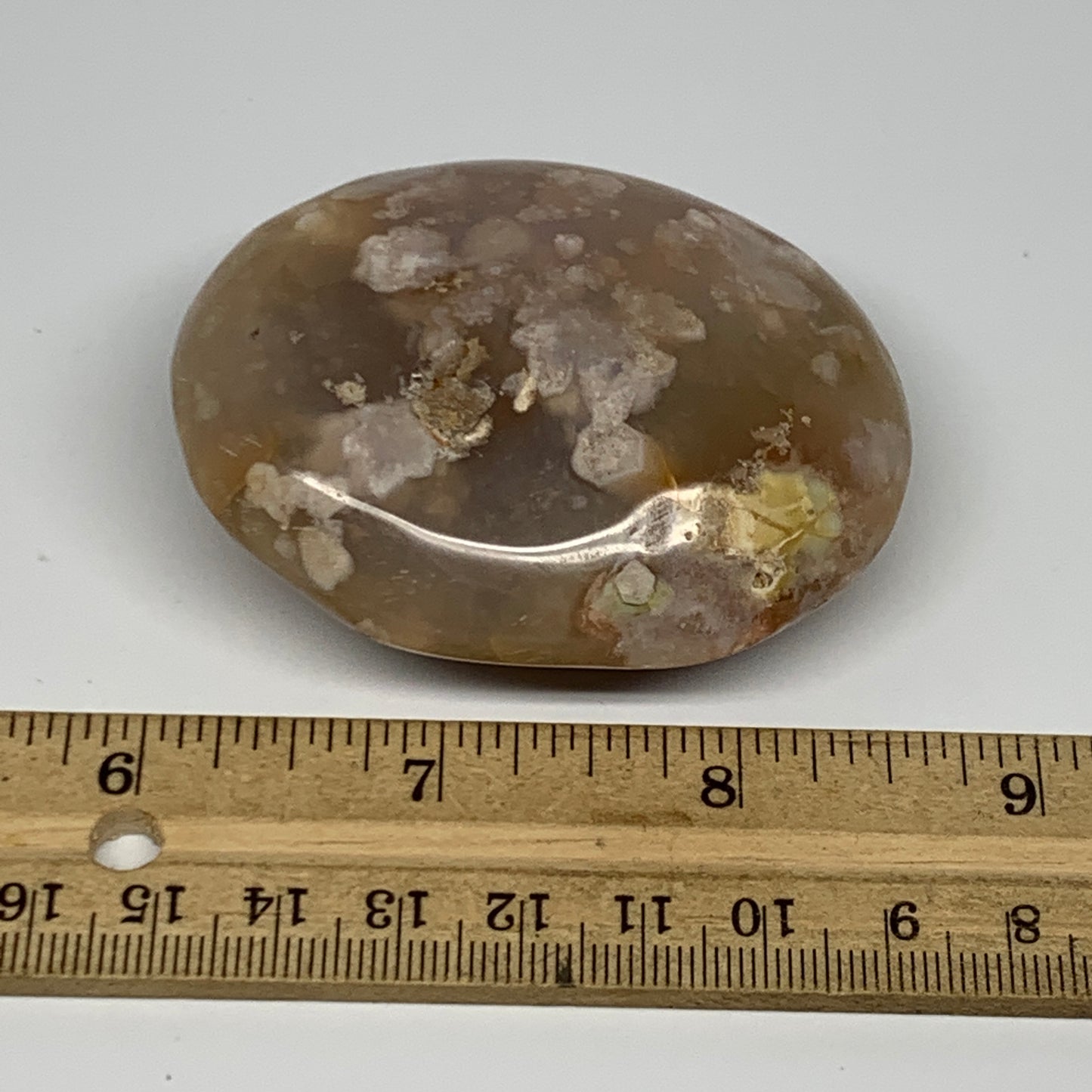 118.2g,2.6"x2.1"x1.1", Flower Agate Palm-Stone Crystal Reiki @Madagascar,B16136
