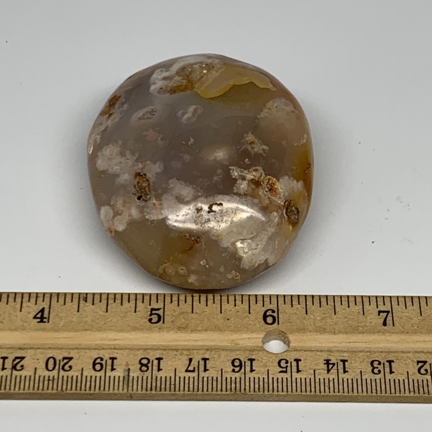 118.2g,2.6"x2.1"x1.1", Flower Agate Palm-Stone Crystal Reiki @Madagascar,B16136