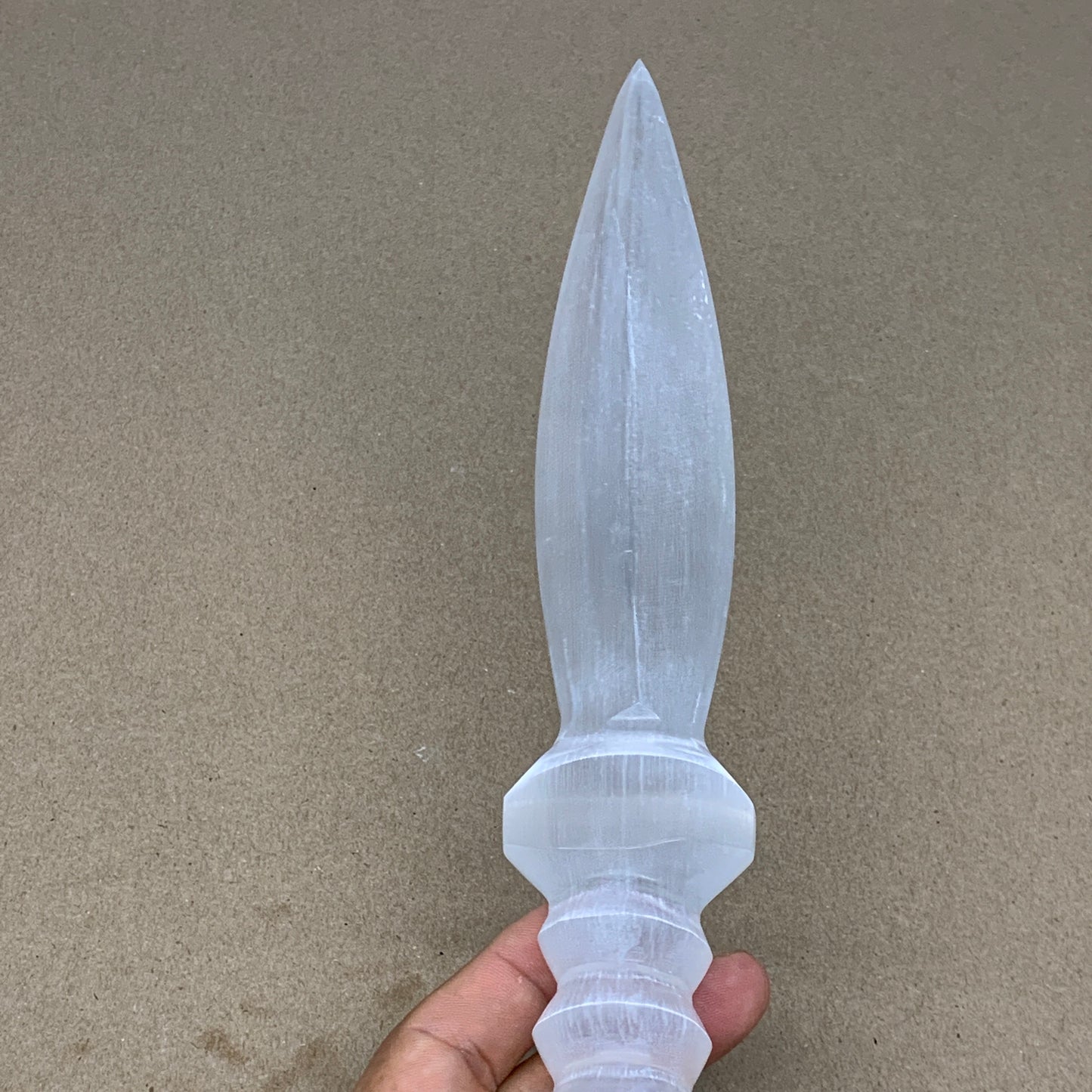 355g,11.75"x2"x1.1"Natural Selenite Crystal Knife (Satin Spar) @Morocco,B24075