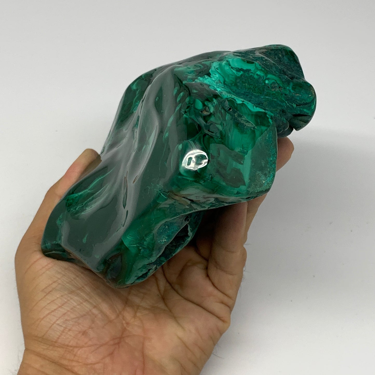1450g,5.7"x5.3"x2" Natural Malachite Freeform Polished @Congo, B18461
