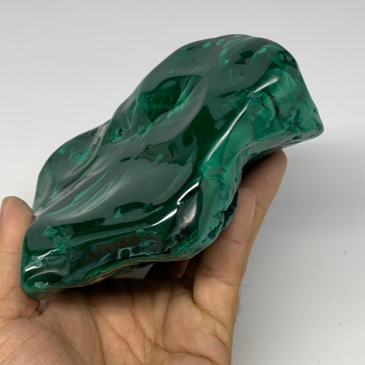 1450g,5.7"x5.3"x2" Natural Malachite Freeform Polished @Congo, B18461