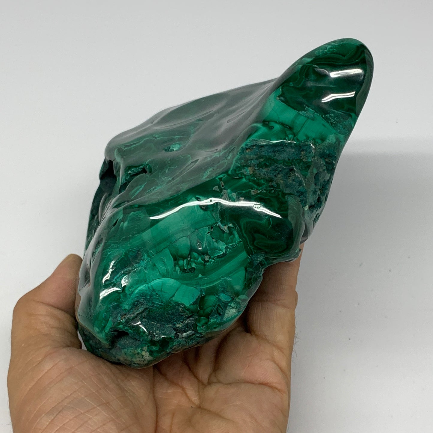 1450g,5.7"x5.3"x2" Natural Malachite Freeform Polished @Congo, B18461