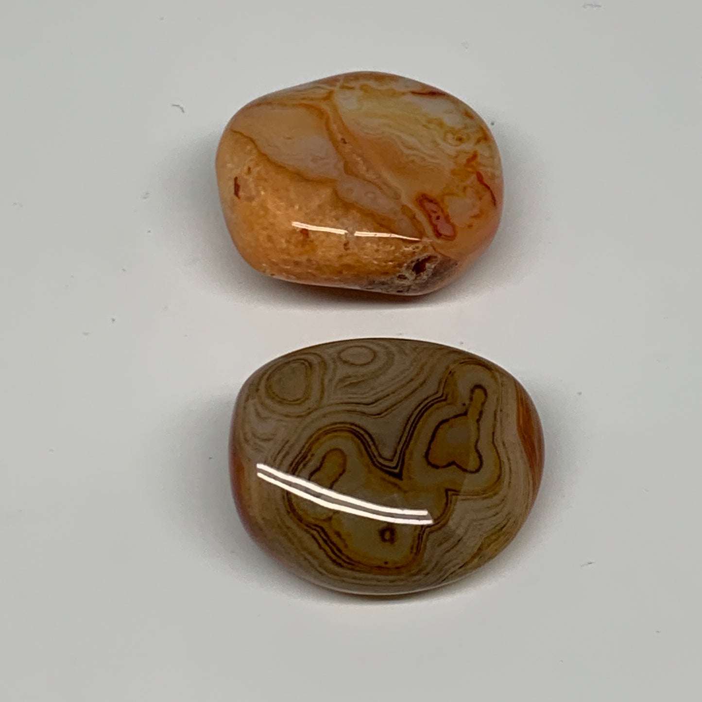 137.8g, 2"-2", 2pcs, Sardonyx Palm-Stone Gem Crystal Polished Reiki, B26490