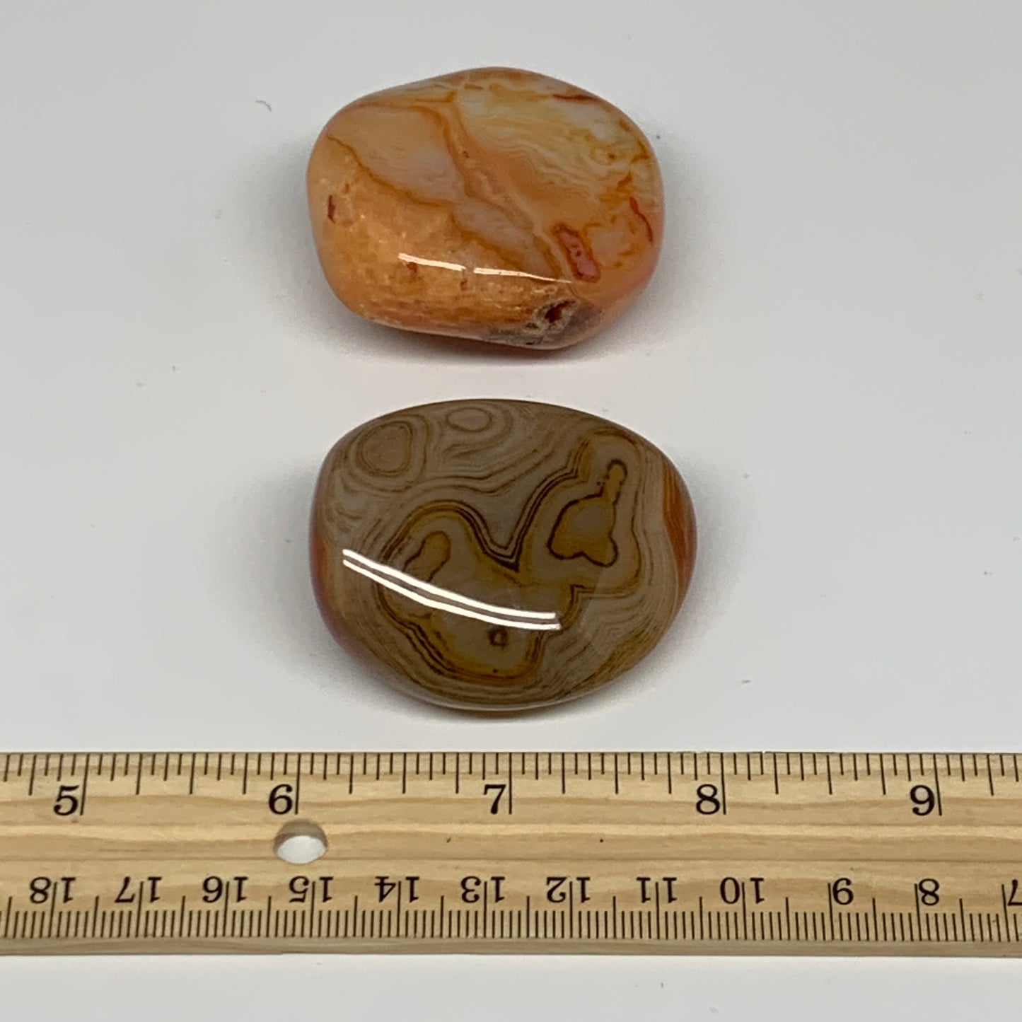 137.8g, 2"-2", 2pcs, Sardonyx Palm-Stone Gem Crystal Polished Reiki, B26490