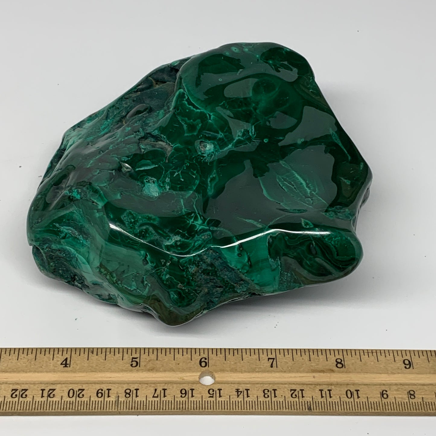 1450g,5.7"x5.3"x2" Natural Malachite Freeform Polished @Congo, B18461