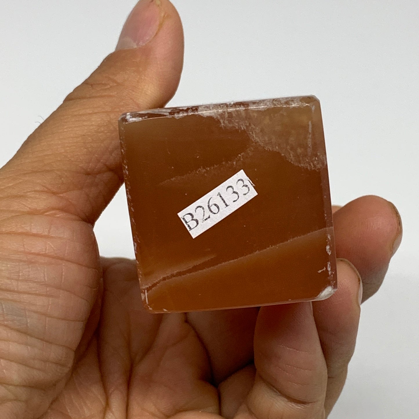 268.8g, 4.6"x1.4", Honey Calcite Point Tower Obelisk Crystal @Pakistan, B26133